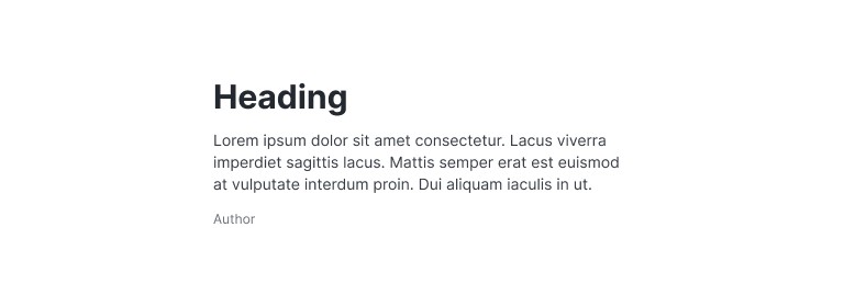 A bold heading above lighter body copy and a smaller, grayer author line.
